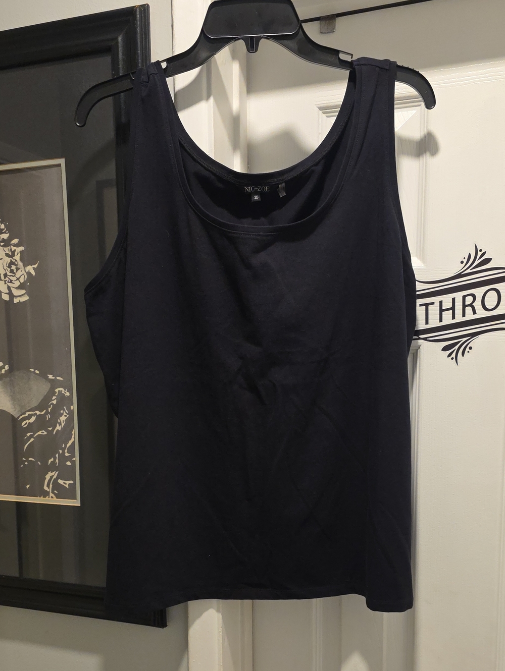 NIC+ZOE Black Scoop Neck Tank